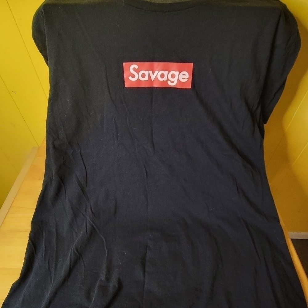 BROWERY SUPPLY CO. SIZE LARGE SAVAGE TEE BLACK/RED - Picture 2 of 5